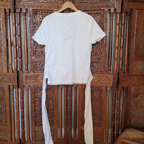 TROUVÉ White Poplin Mix Tie Waist Bustier Top - Picture 3 of 7